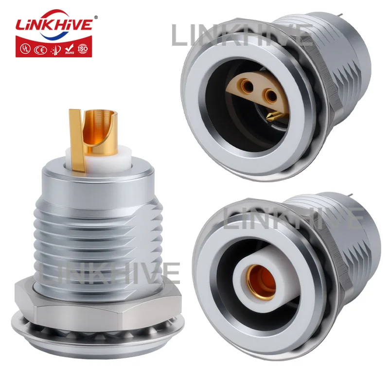 Compatible Wirh LEMO ERN Fixed Socket with Earth Pin 0S 1S 2S 3S 2 3 4 5 6 7 8 10 12 14 16 18 250 275 Pin Half-moon Connector