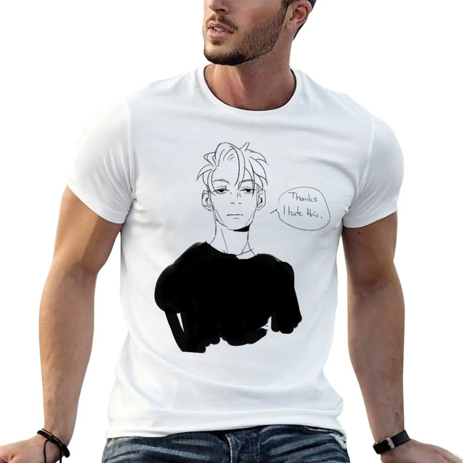 

thanks i hate this T-Shirt anime tshirt man t shirts graphic man t shirt luxury T-shirt