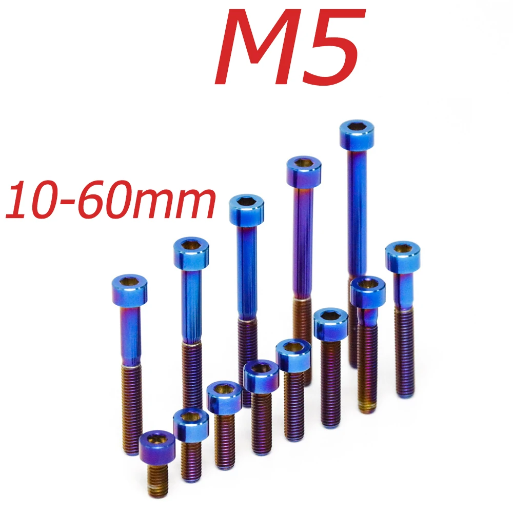 FLAWLESSTI M5×10-60 mm Gr5 Titanium Bolts Bodywork Bodycover ABS Sensor Disc Oil Tank Bolts