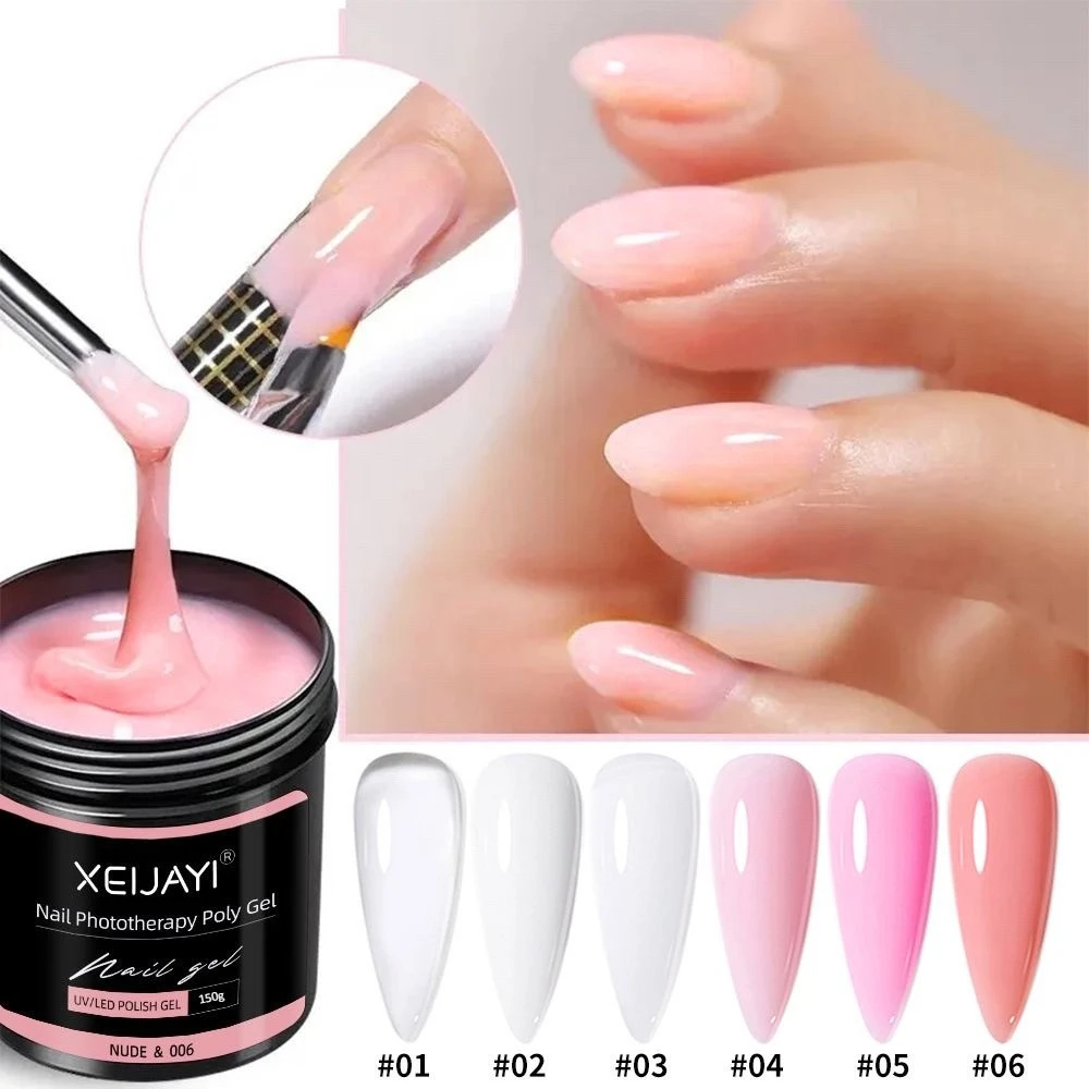 

150g Poly Nail Gel Building Finger Extension No Wipe Fast Builder Extension Acrylic Crystal UV LED Nail Extension Gel Manicure