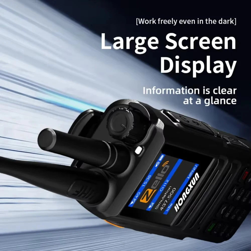 ZELLO Walkie Talkie HX-T95 4G POC 5000KM Bluetooth GPS SOS IPX68 UHF/VHF Schermo LCD Collegamento wireless Anti-Interferenza Android 9
