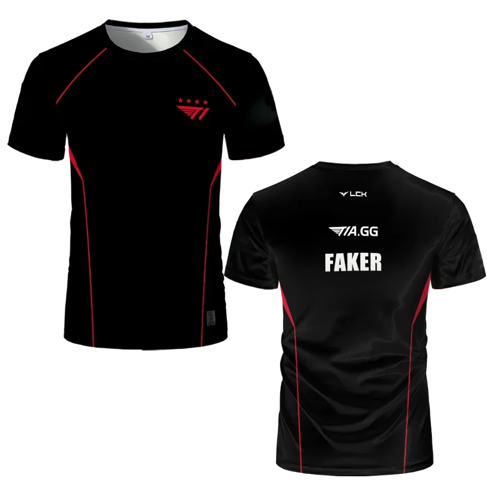 2024 League Of Legends SKT T1 Uniform T-shirt LOL Esports Faker Jersey T Shirt ZEUS Sport Game Team Men Boy Contest Clothes Tops