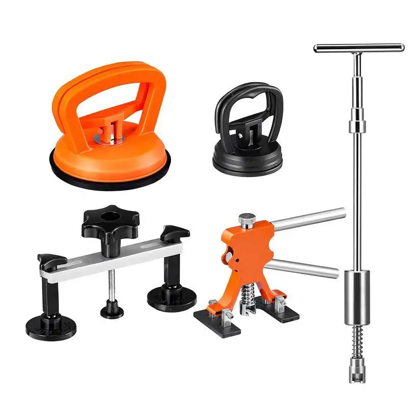 Kit de réparation de bosses de voiture 107 pièces, ensemble d'outils de débosselage sans peinture avec ventouse extracteur, marteau à inertie 2 en 1, 50 languettes de colle et 6 adaptateurs de pont pour dommages de carrosserie automobile et bosses de porte