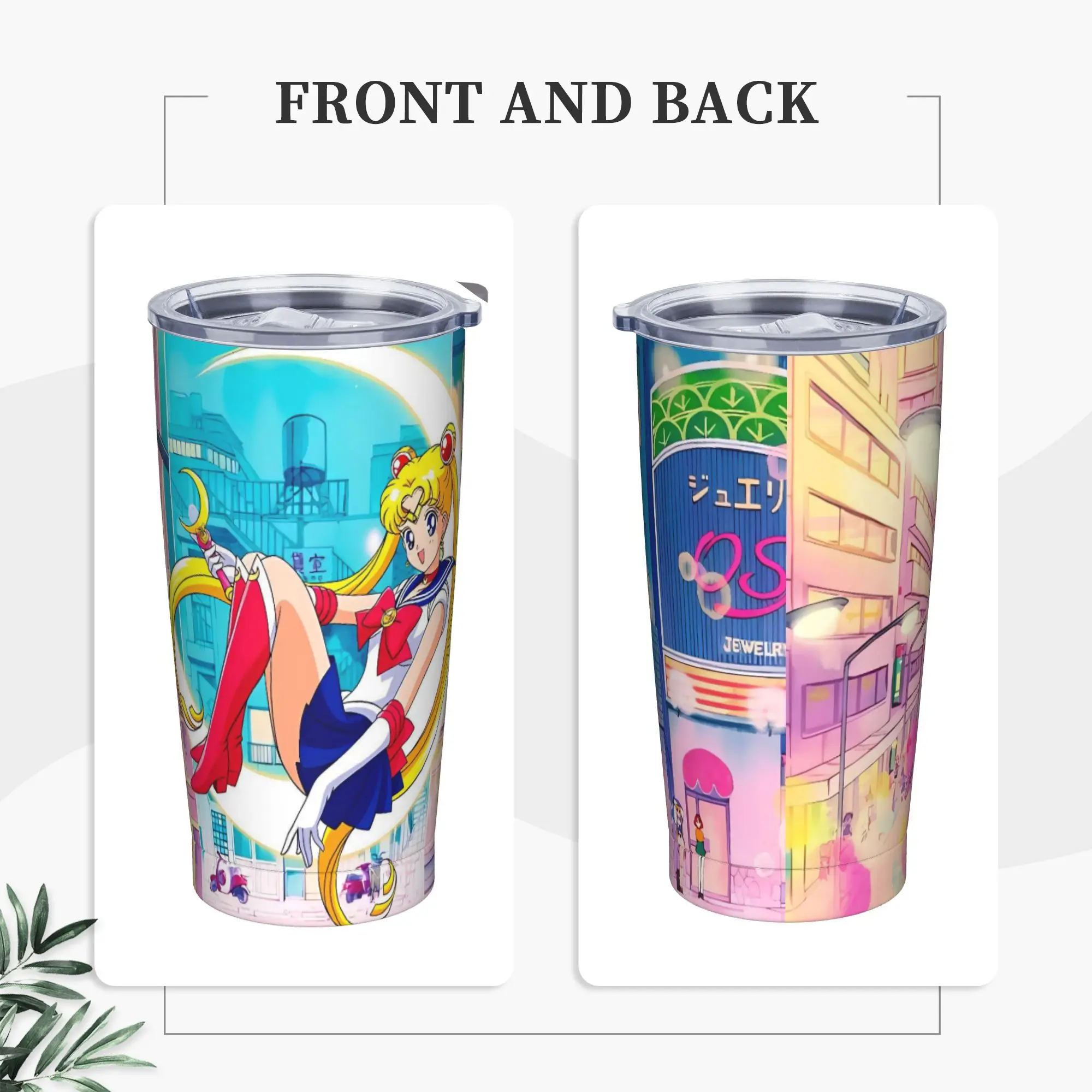 

Sailor Moon Tumbler Hot Drinks Water Bottle Portable Stainless Steel Thermal Mug Graphic Travelist Mugs Cup