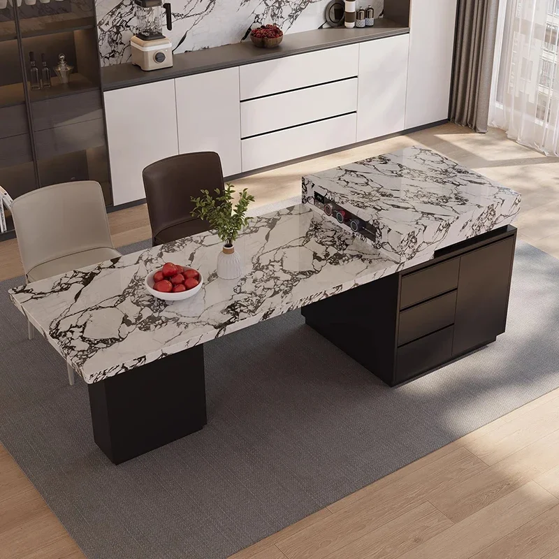 &Adjustable Marble Kitchen Islands Drawers Luxury Nordic Utility Kitchen Islands Designer Modern Islas De Cocina Mueble Furnitur