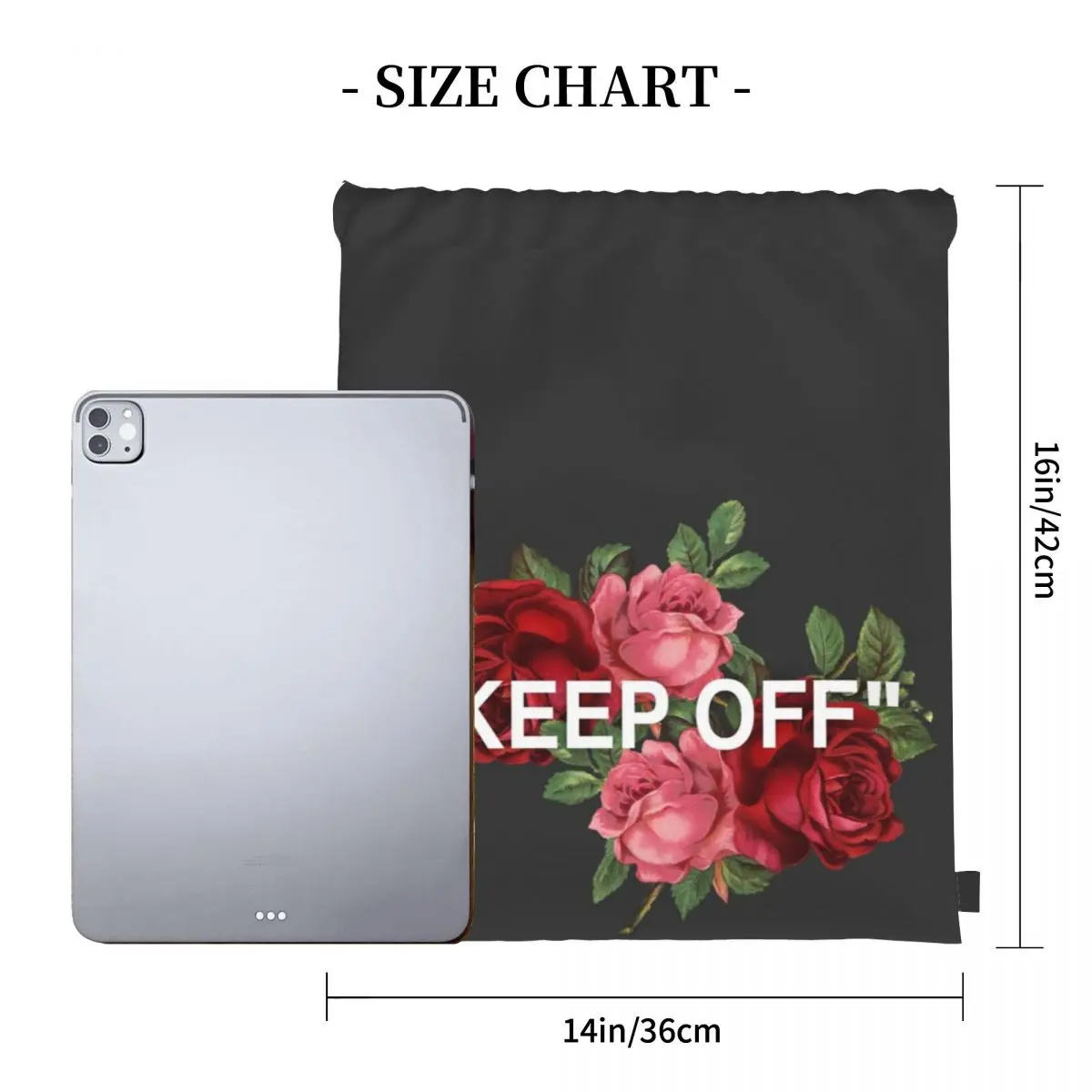 KEEP OFF Luxury Rose Flowers Sneaker Head Hype Backpacks Portable Drawstring Bags Sports Bag Book Bags For Travel Students