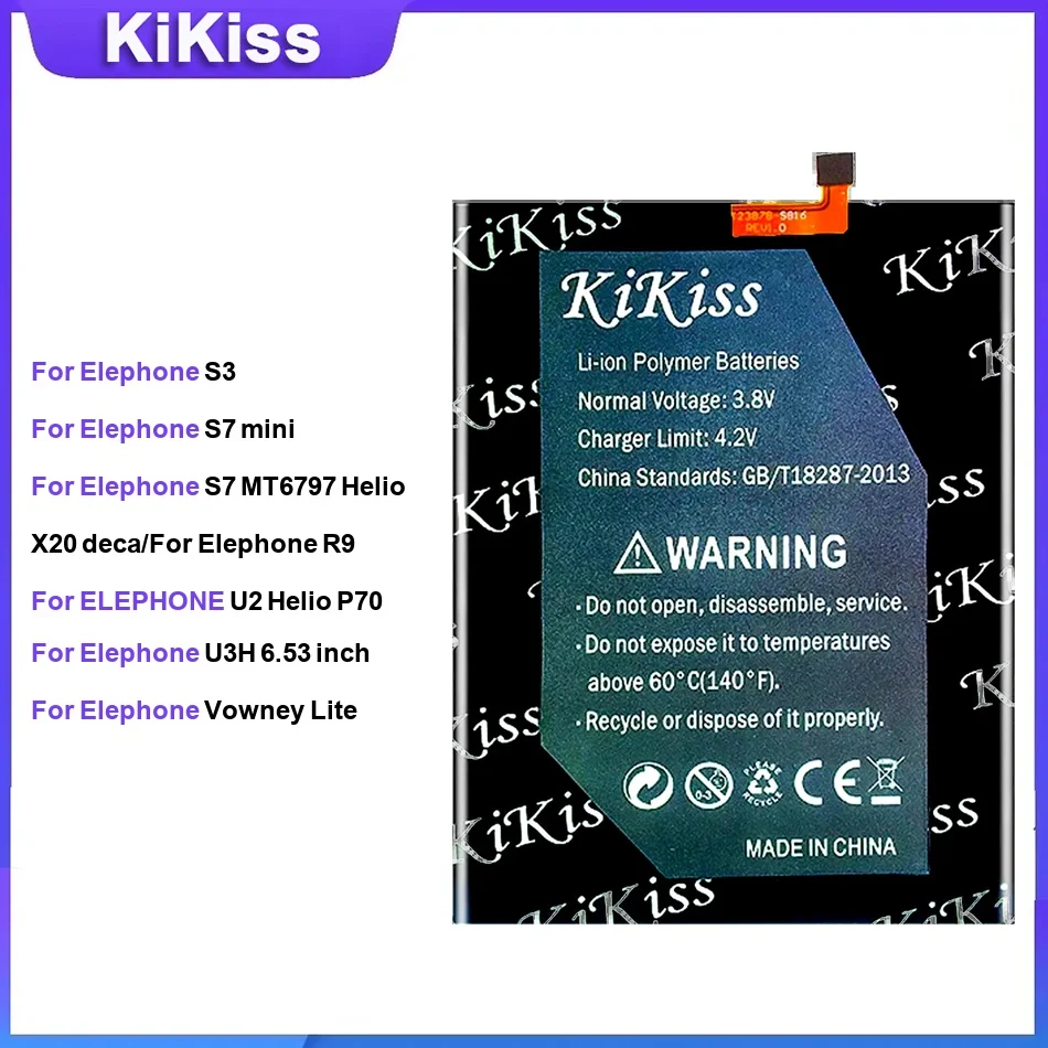 Аккумулятор для Elephone S3 S7 Mini MT6797 R9 U2 Helio P70 U3H 6,53 дюйма Vowney Lite Премиум Замена