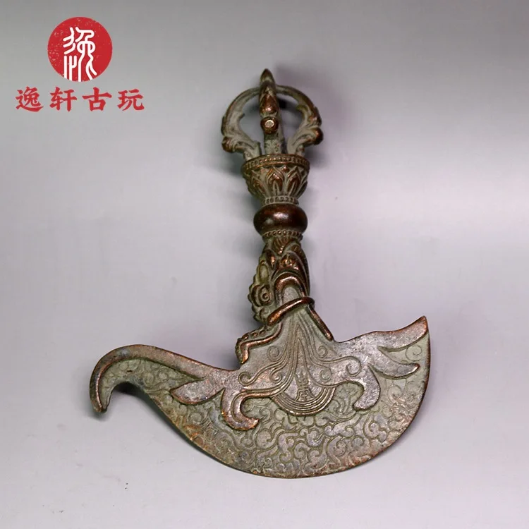 

Miscellaneous collection plated purple copper colored dragon head, magic weapon, demon slaying pestle, handicraft ornaments