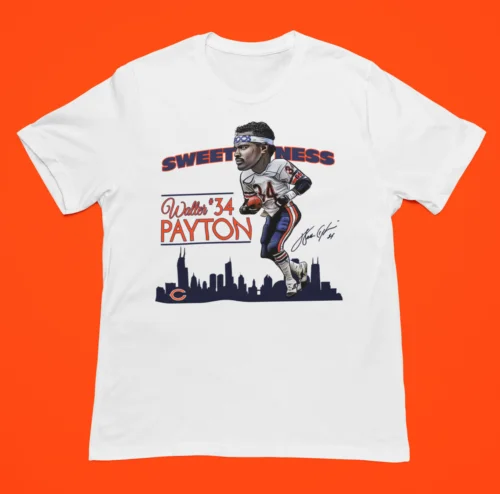 Walter Payton Sweetness Chicago Bears 85 Retro Autograph Premium Blend T-Shirt