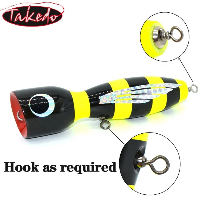 Takedo señuelo madera flotante Swimbait Topwater Wobbler lucio atún - imagen 4