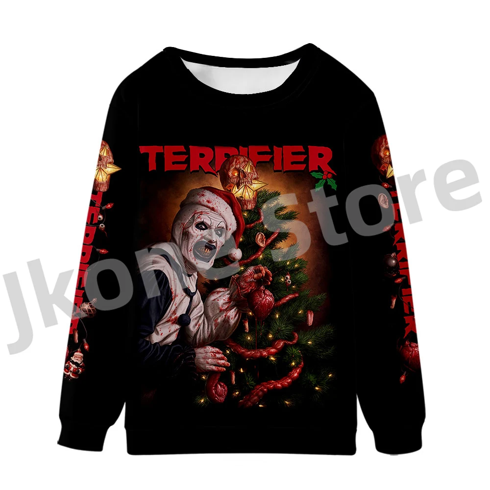 Terrifier Sweatshirts Christmas Horror Movie Merch Winter Women Men Fashion Casual Long Sleeve T-shirts