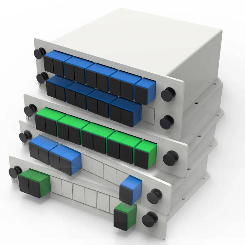 مقسم الألياف الضوئية 1-2 1-4 1-8 1-16 SC APC صندوق كاسيت المكونات في نوع الفاصل البصري