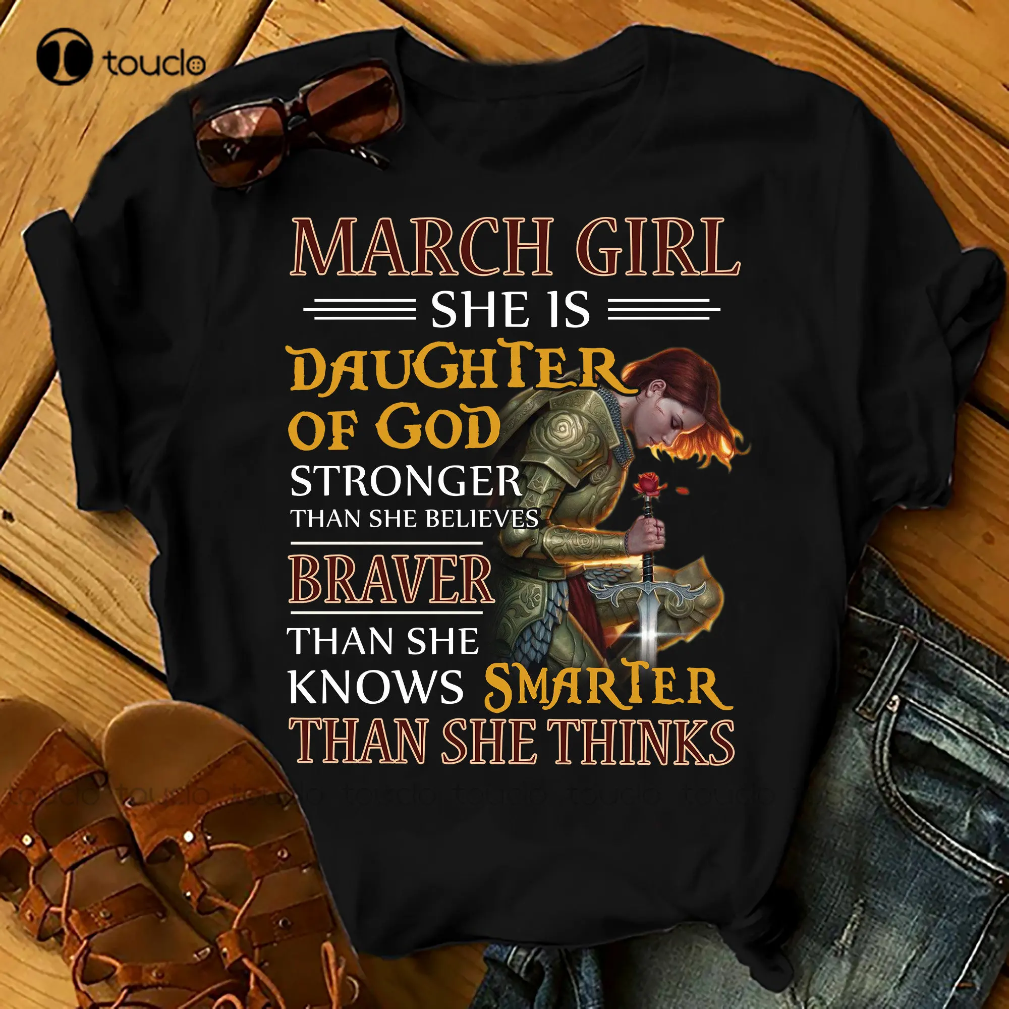 Month Customised Personalised - March Girl Strong Brave Smart - Shirts Women Birthday T Shirts Summer Tops Beach T Shirts Xs-5Xl