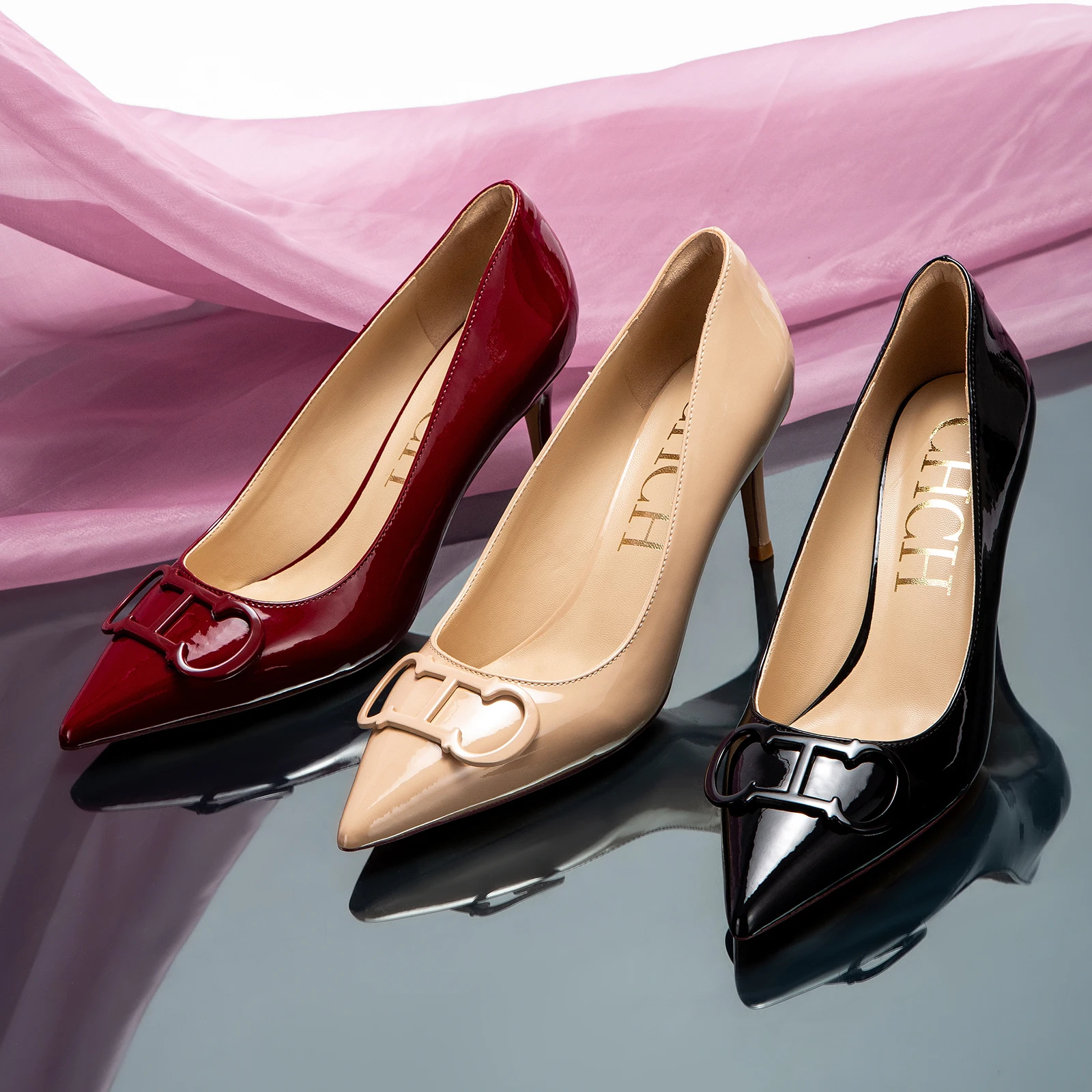 بلون النمط الكلاسيكي الجديد المرأة حذا فردي للسيدات ريترو بسيط صنعة بديعة تنوعا المرأة أحذية عالية الكعب #2