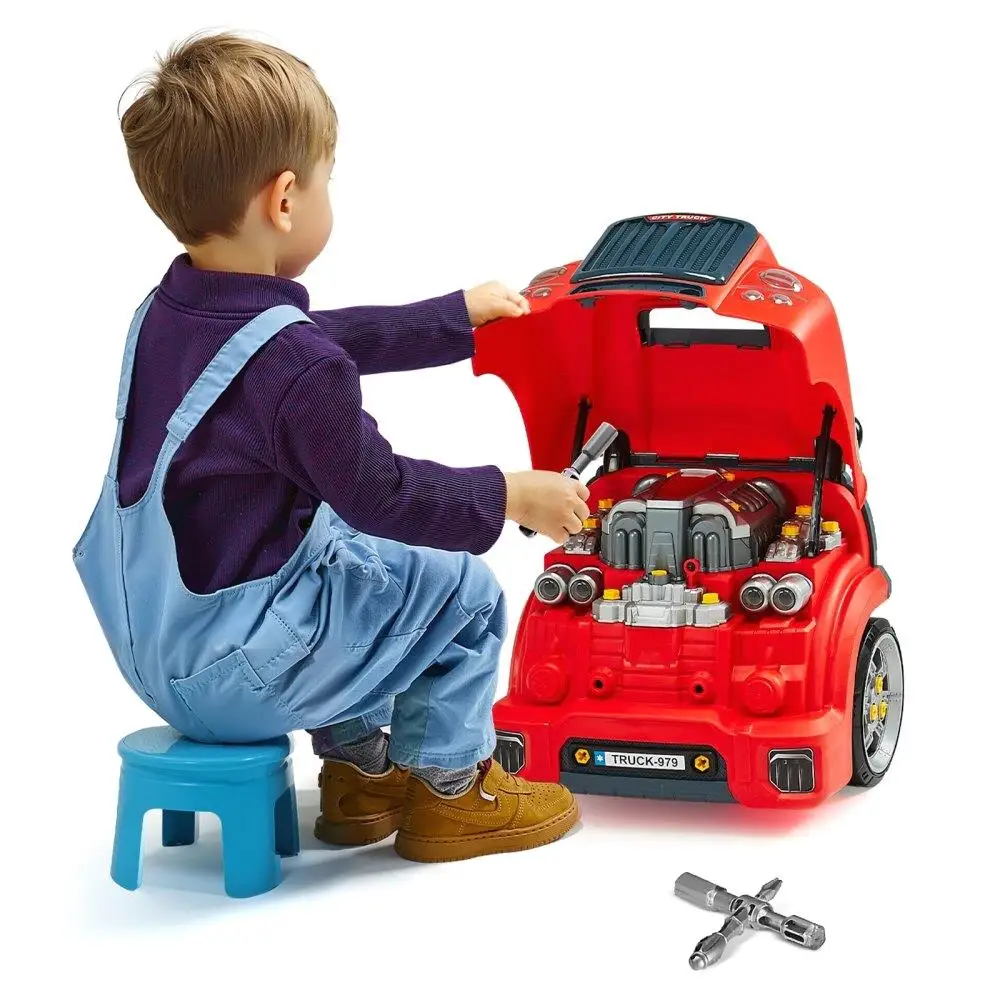 

Kids Mechanic Car Repair Toy Set with Removable Parts Red Educational Playset for Creative Learning and Imaginative Fun