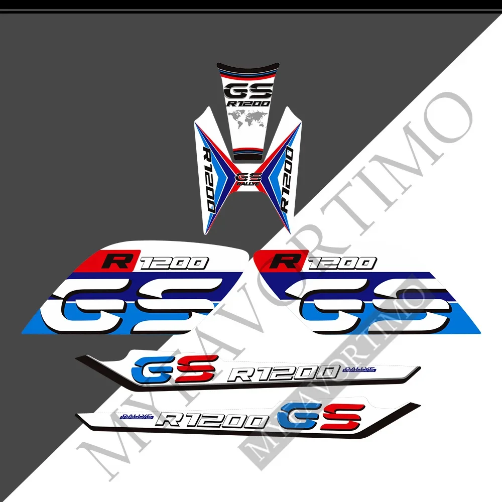 For BMW R1200GS R1200 R 1200 GS LC Rallye Rally Extension Extender Fairing Fender Tank Pad Stickers Decal Adventure Protection