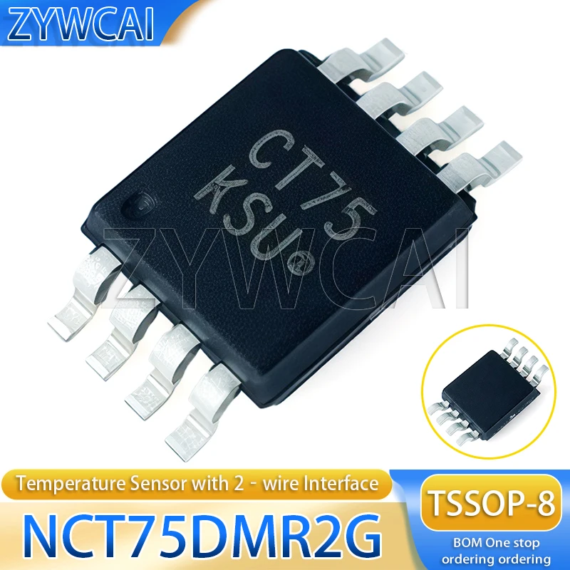 

NCT75DMR2G TSSOP-8 CT75 NCT75DMR 12-bit temperature sensor chip