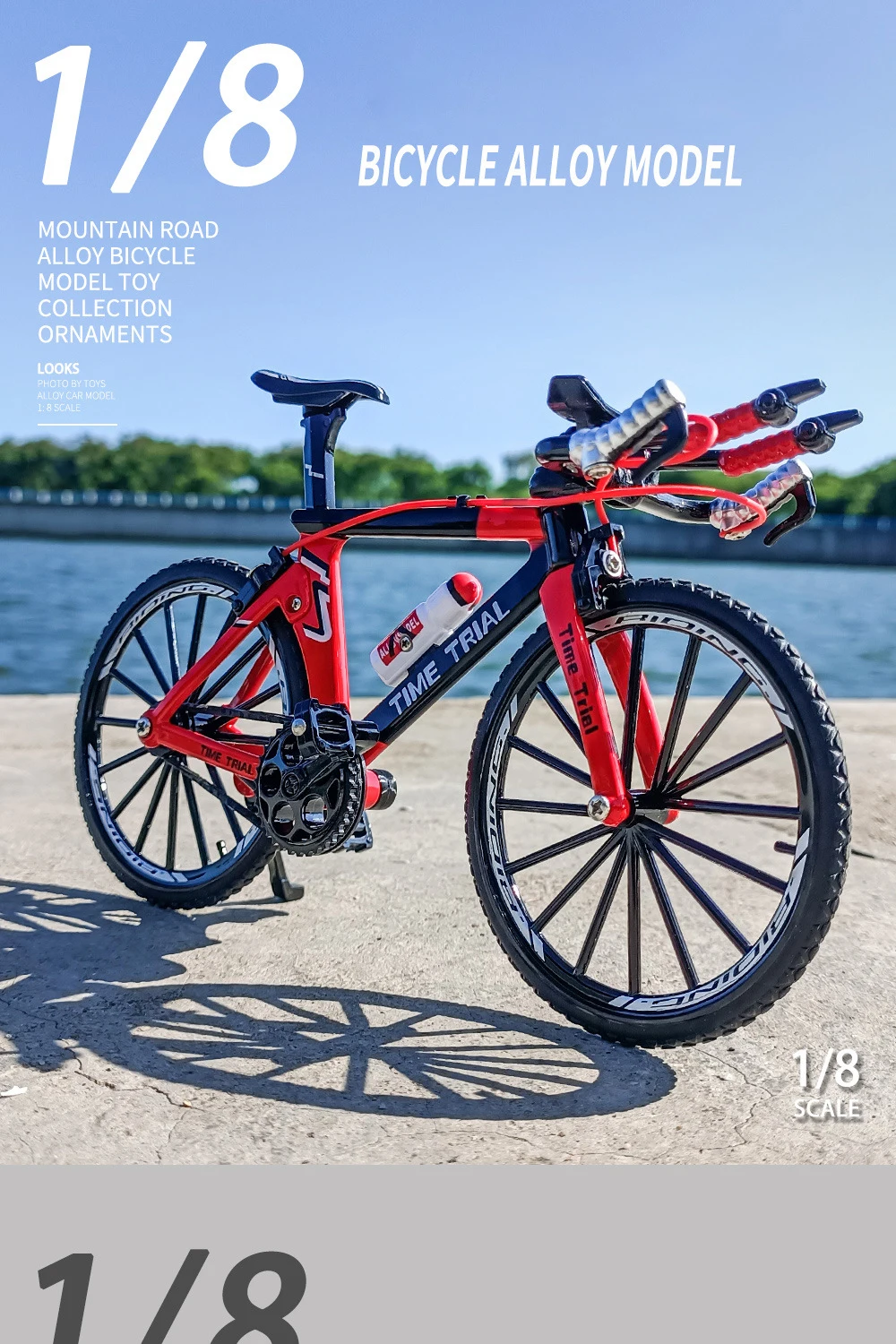 1:8 Modell-Legierungs-Fahrrad, Druckguss-Rennrad, Finger-Mountainbike-Modell, Metall-Taschenfahrrad, Simulations-Sammelspielzeug für Jungen – Detail 2