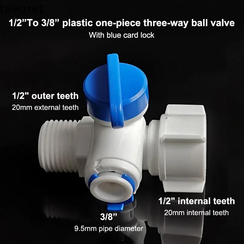 1/2 Thread To 1/4 3/8 Quick Connect Water Purifier Diverter Valve RO Feed Ball Valve For RO Water Filter System  Kitchen【SMQ】