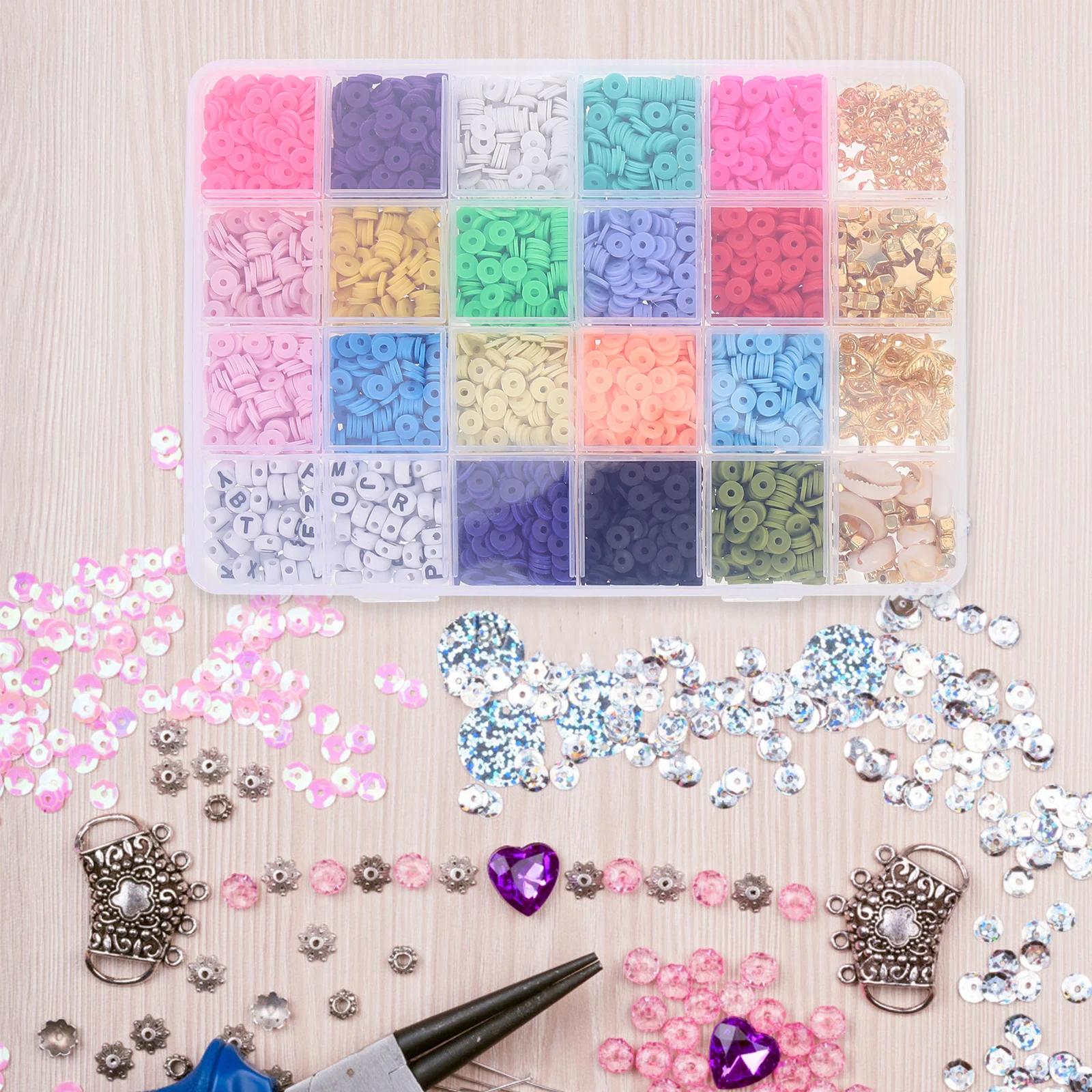 1 set Shell Polymer Clay Beads Smooth Ideal for Handmade Jewelry Bracelet Crafting Loose Beads Jewelry Accessories