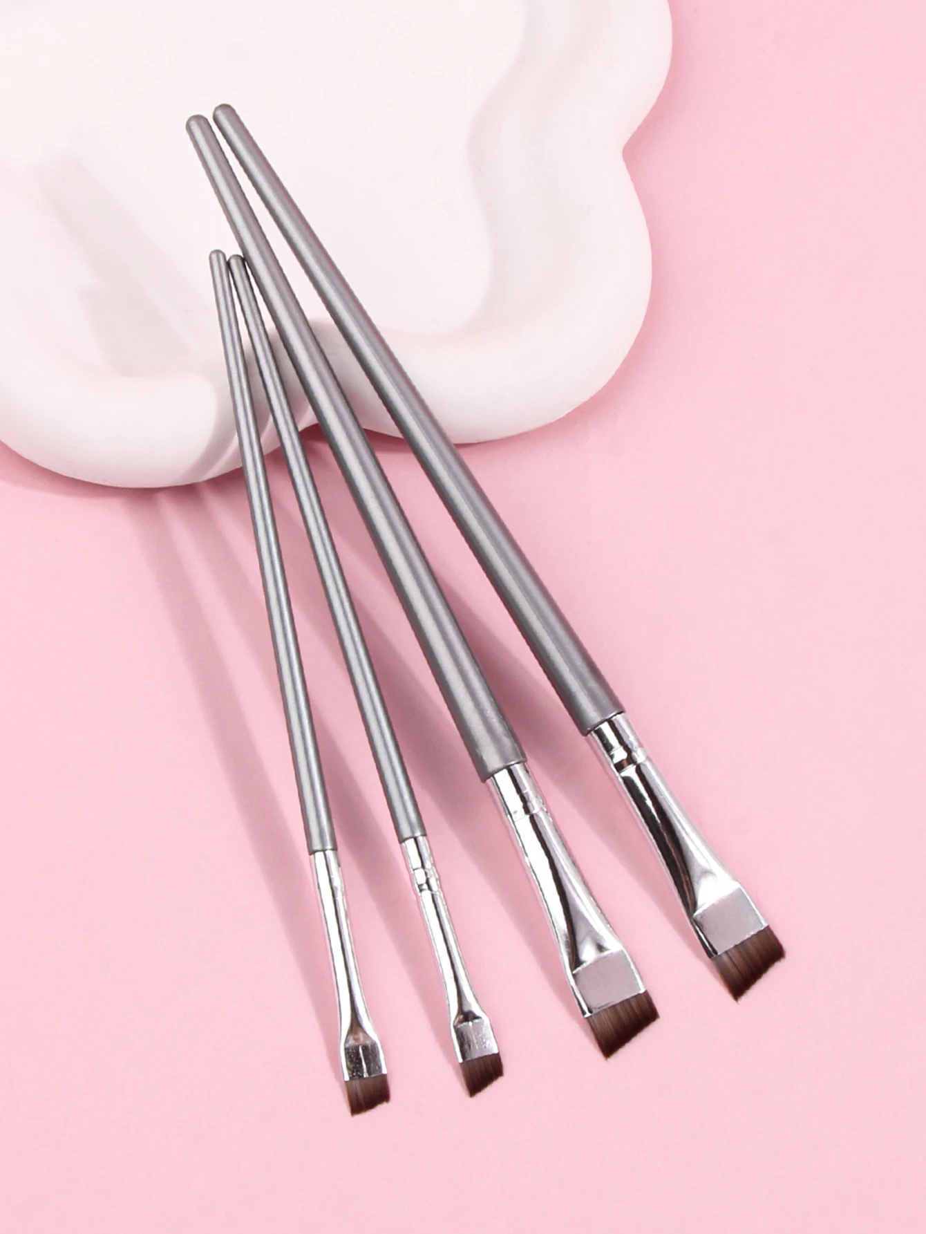 4PCS Liquid Eyeliner Brush Ultra Thin Fine Oblique Angle Flat Head Eyebrow Brush