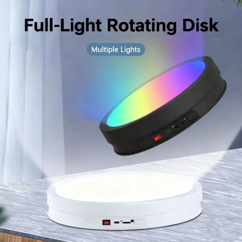 32CM remote control lighting display stand, optional rechargeable electric carousel, colorful rotating remote control for