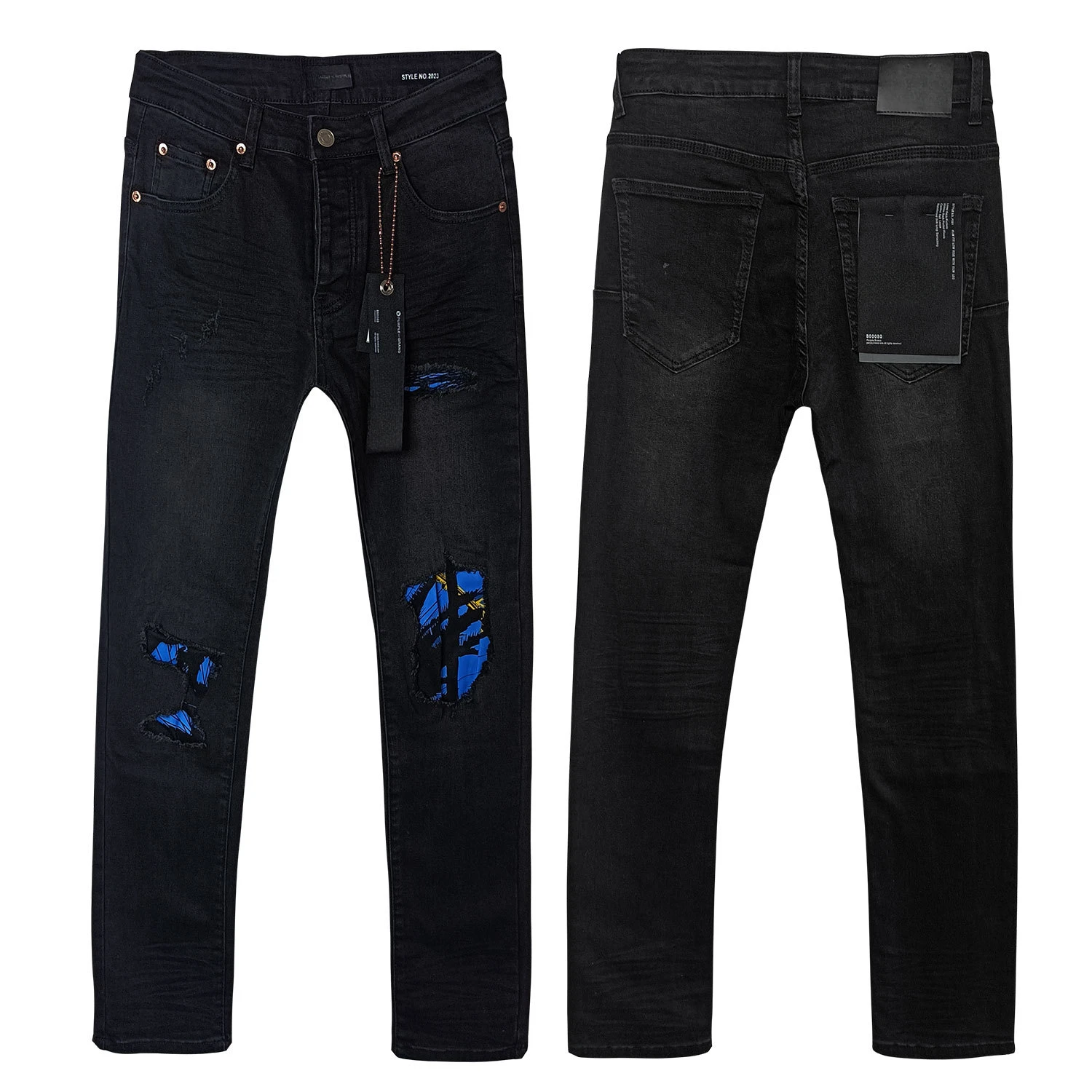 Purples niche high-end design tooling jeans men's loose big pockets high street vibe pants Brands Pants