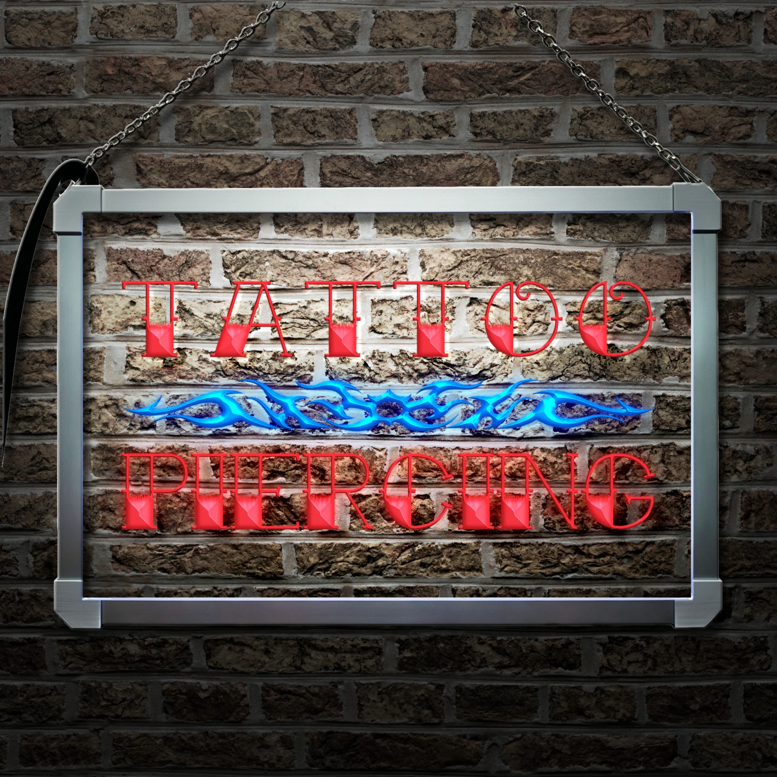 Tattoo Piercing Miami Ink-LED Neon Sign with Independent Dual Color Control,Wall Decor Light for Party Wedding Shop