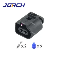 10 Sets 2 Pin 3.5mm Plug Automotive Wiring Harness Connector 1J0973722 Electrical Horn Sensor Connectors 1J0 973 722