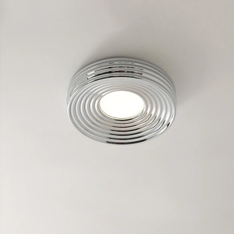 

Nordic Silvery Rotundity Ripple Wrought Iron Ceiling Light Acrylic Lampshade Living Room Bedroom Restaurant Kitchen Hanging Lamp