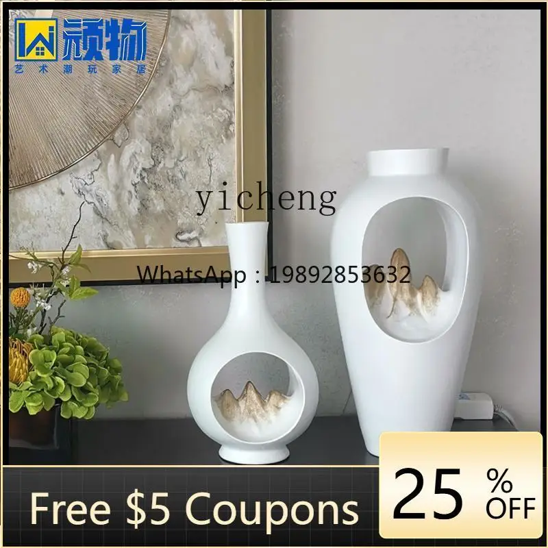 

L2-4 New Chinese Zen Resin Fushan Vase Ornament Entrance TV Cabinet Home Soft Decoration Ornaments