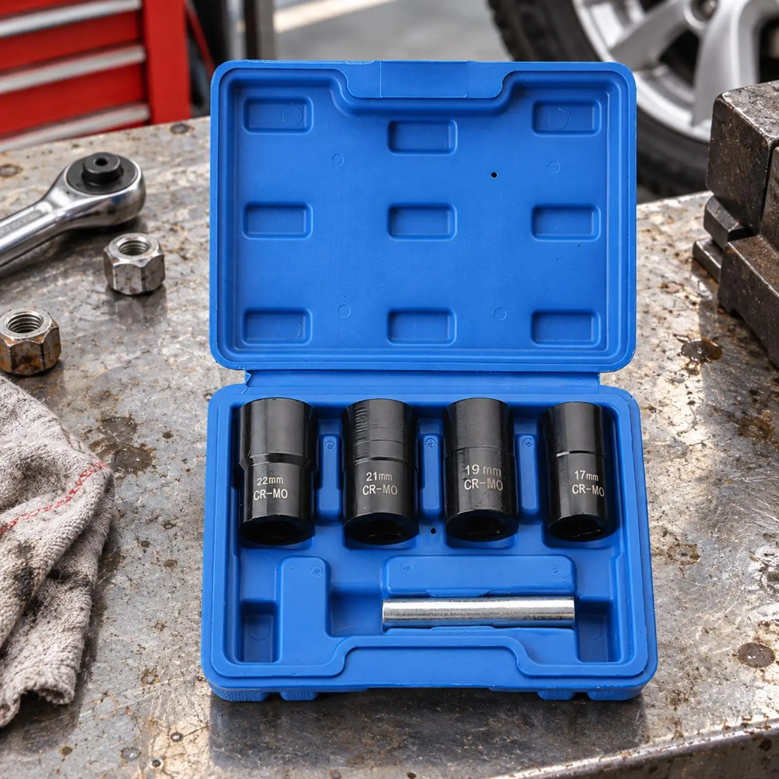 Heavy Duty Bolt Extractor Set Damaged Screw Puller Tool for Wheel Studs and Rusted Fasteners in Garages
