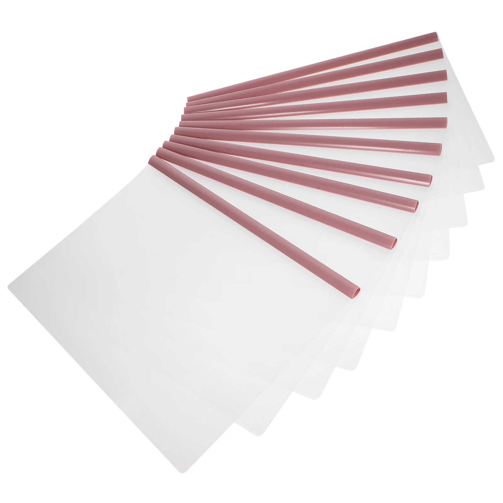 

10pcs Transparent Document Folders With Sliding Bar Clear Report Covers File Organizer For Office School Business A4 Paper