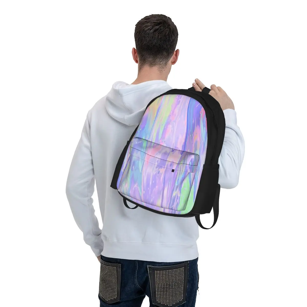 Mochilas Iridescent Dreams para meninos e meninas, mochilas escolares infantis, mochila infantil dos desenhos animados, bolsa de ombro para laptop