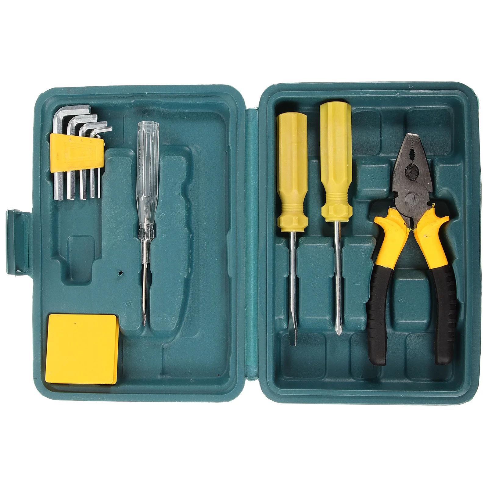 11 قطعة مفك معدني مجموعة أدوات إصلاح السيارات السيارات الدقة إصلاح عرافة وجع المنشار كماشة شريط القياس اختبار قلم رصاص المطاط