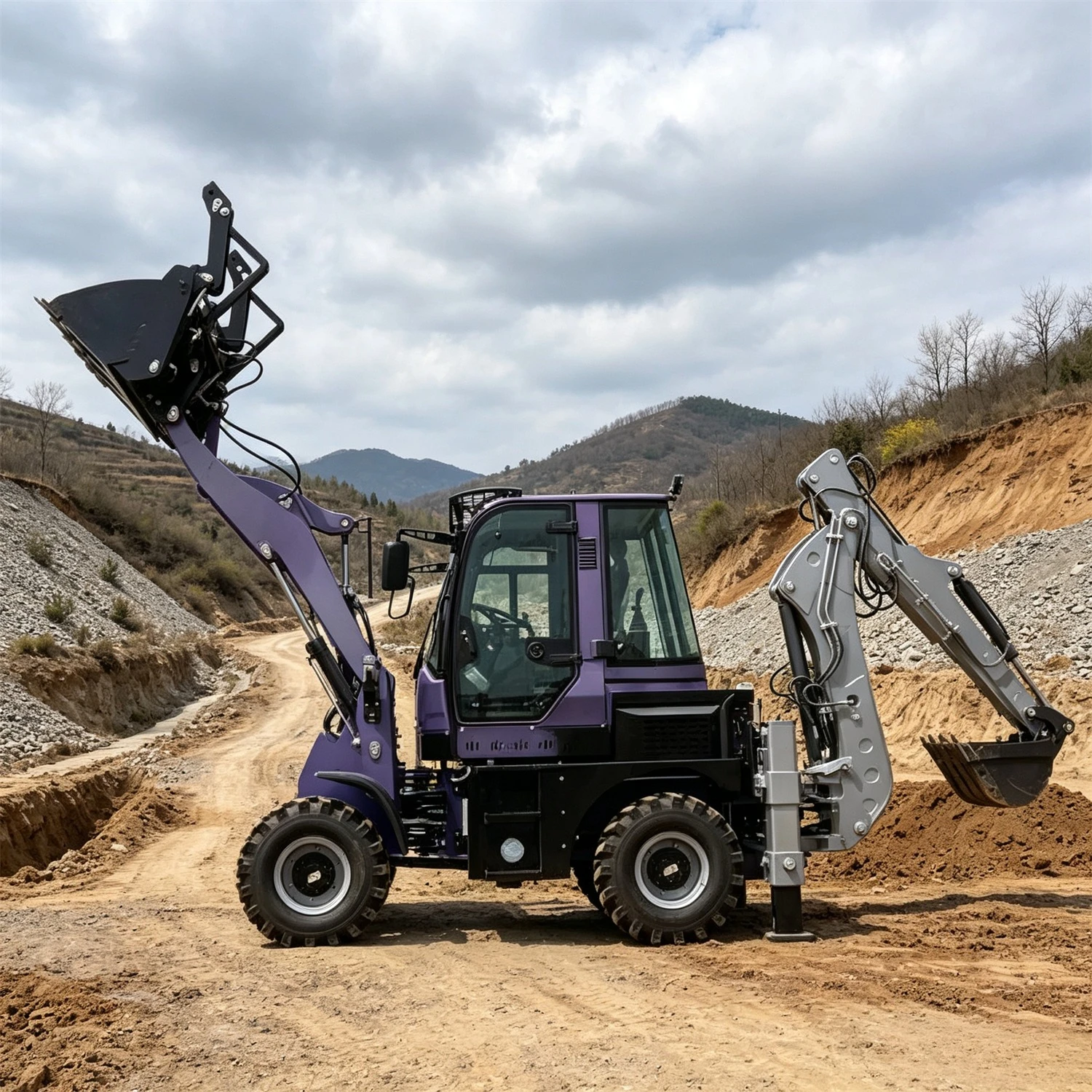 Customized Hydraulic Backhoe Loader Wheel Backhoe Loader Earth-moving Machinery Hydraulic Backhoe Loader Gardens
