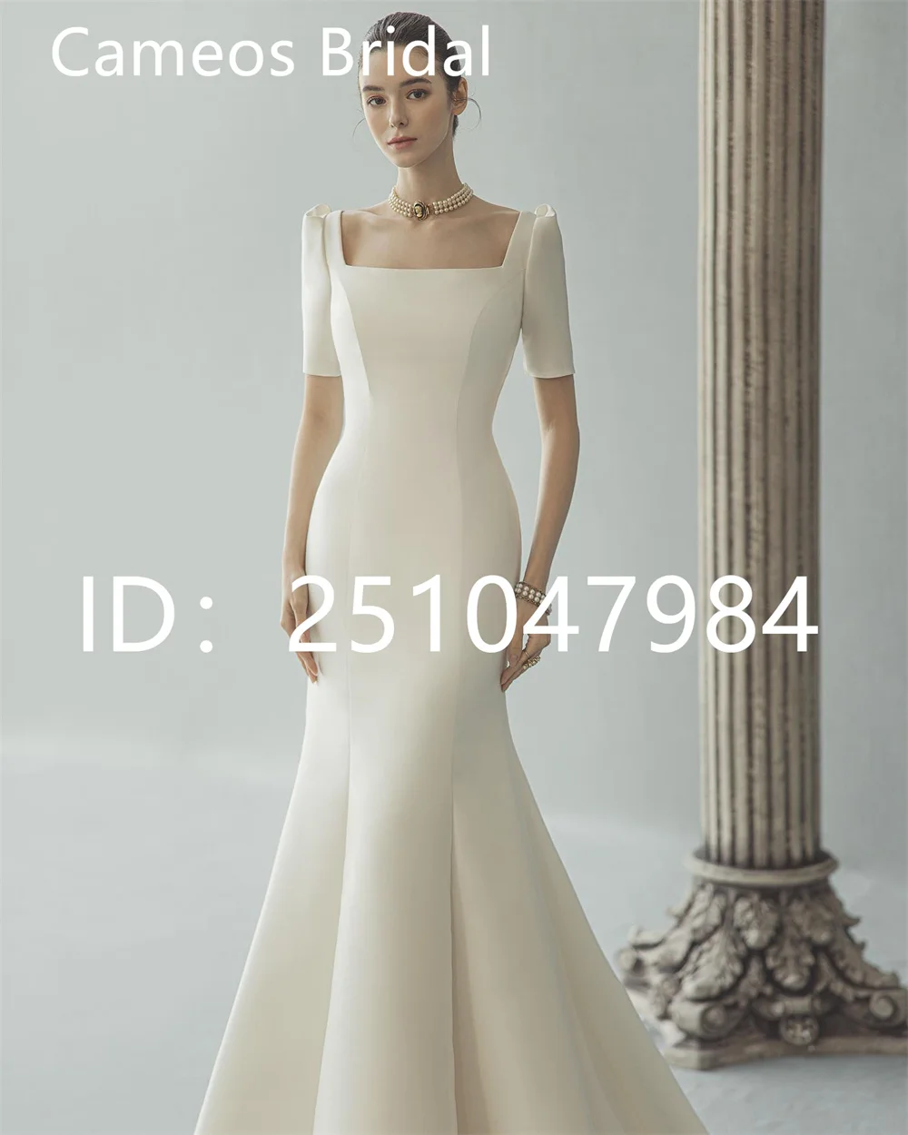 

SONDR Square Neck Vintage Custom Made Wedding Gown 웨딩드레스 Civil Korea Ivory Brides Gowns Matt Satin Elegant Women Bridal Dresses