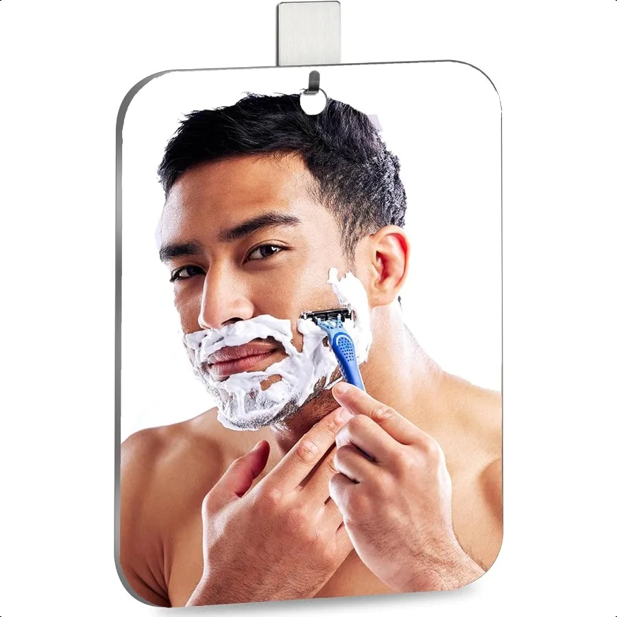 

Shatterproof Shower Mirror Fogless for Shaving with Hook Medium 8x6 inch 40% Cheaper Than the OriginalUnbreakable Deluxe Plexig
