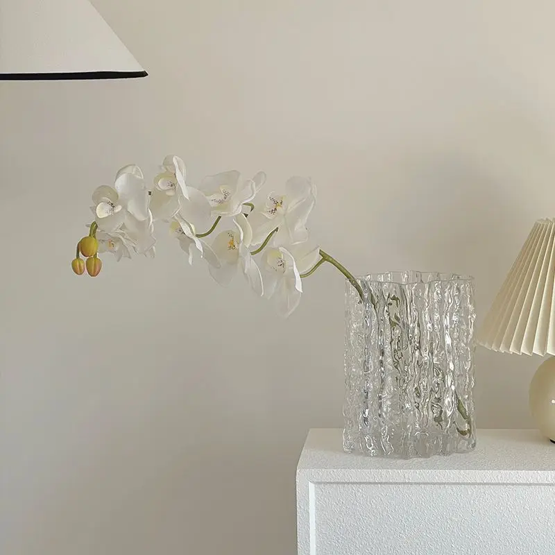 Nordic Style Glass Vase Creative Glacier Transparent Vase Plant Vases Hydroponic Flower Home Living Room Decoration Accessories