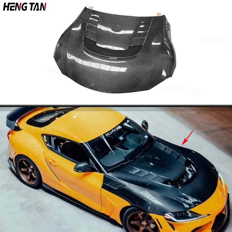 

For Toyota Supra A90 A91 MK5 2019-2022 Carbon Fiber Car Front Bumper Engine Cover Hood Bonnet Vent Parts Upgrade Body kit