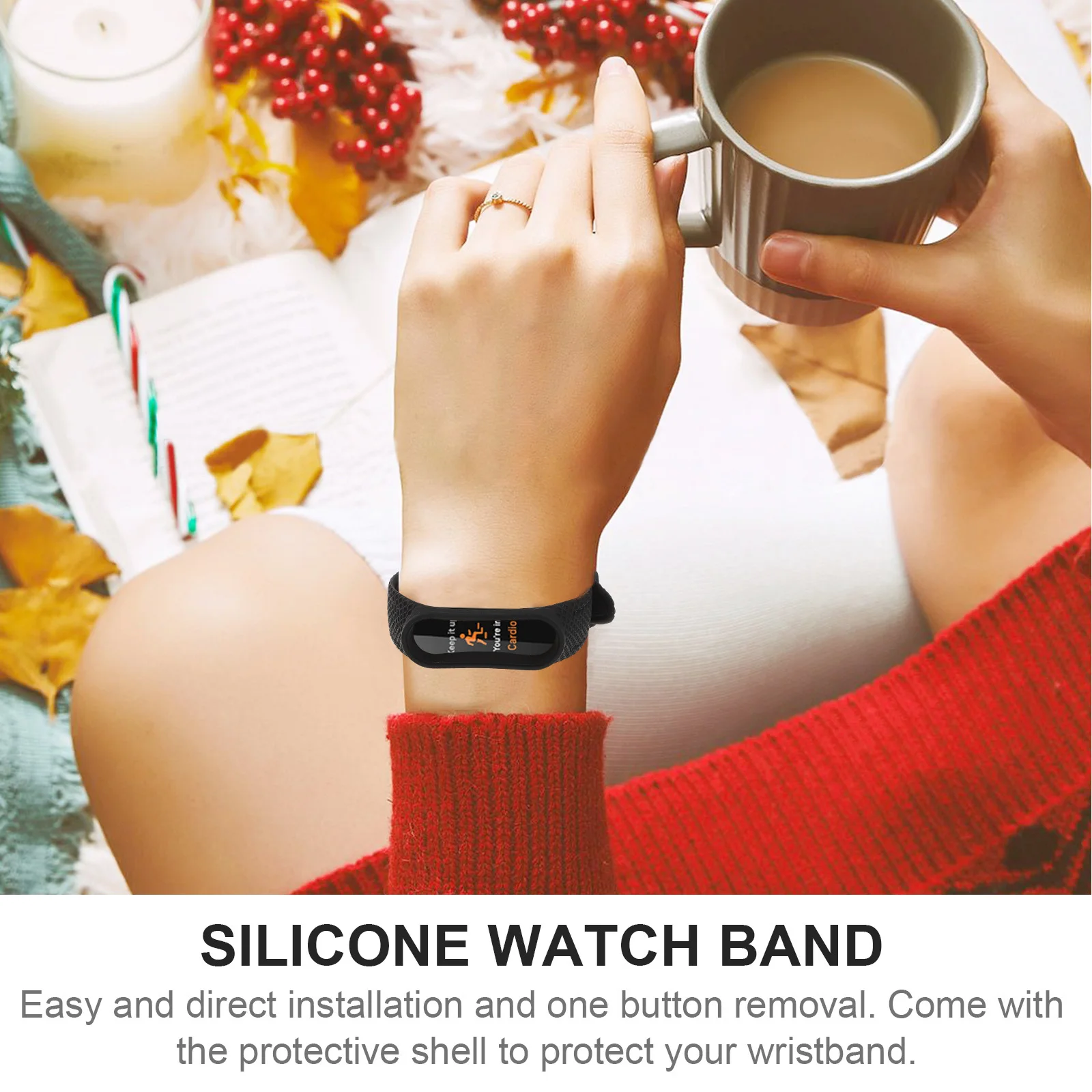 Pulseira de relógio de silicone ajustável, resistente ao desgaste, favo de mel, pulseira substituível, compatível com mi band 5 6, moda, uso diário