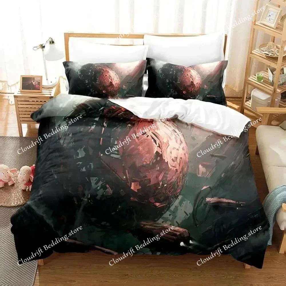 

3D Print Sci Fi Structure Bedding Set Duvet Cover Bed Set Quilt Cover Pillowcase Comforter king Queen Size Boys Adult Bedding