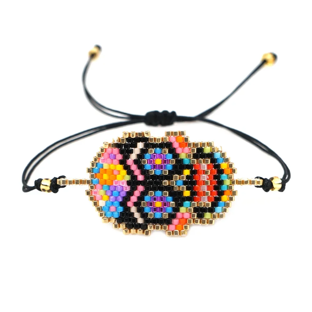 

Rice Ball Bracelet Hand woven Skull personality fashion Simplicity Bohemia Adjustable Beaded Bracelet Unisex