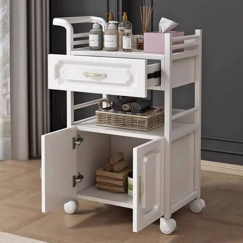 عربة صالون تجميل كبار ضوء فاخر أداة التجميل عربة صالون طبي أثاث عربة تخزين خاصة