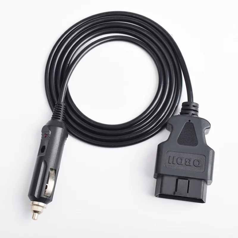 Nowe złącze męskie OBD2 kabel zasilający 16Pin do zapalniczka samochodowa 12V źródło prądu stałego OBD 2 dla wideorejestrator samochodowy GPS HUD