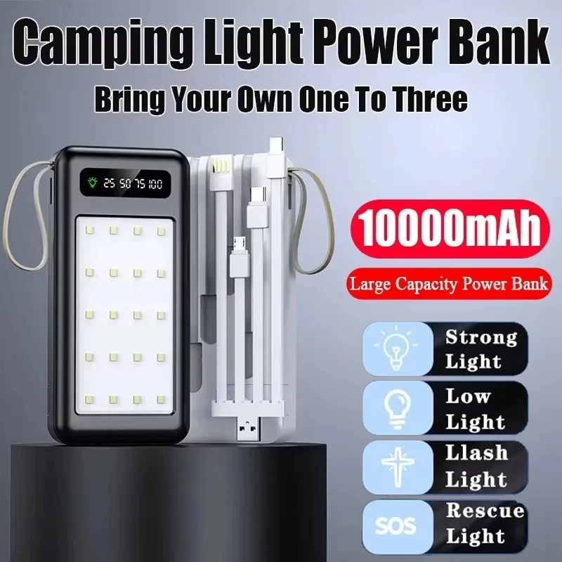 

10000mAh Fast Charging Power Bank Portable Emergency Power Supply External Battery for iPhone Outdoor Camping