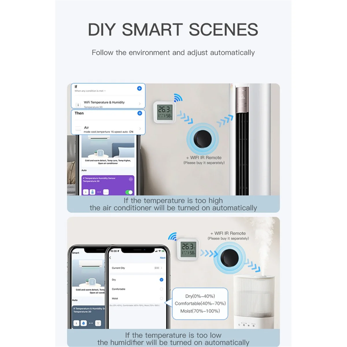 

N33R_Tuya Zigbee Датчик температуры и влажности с ЖК-экраном Smart 2 шт.