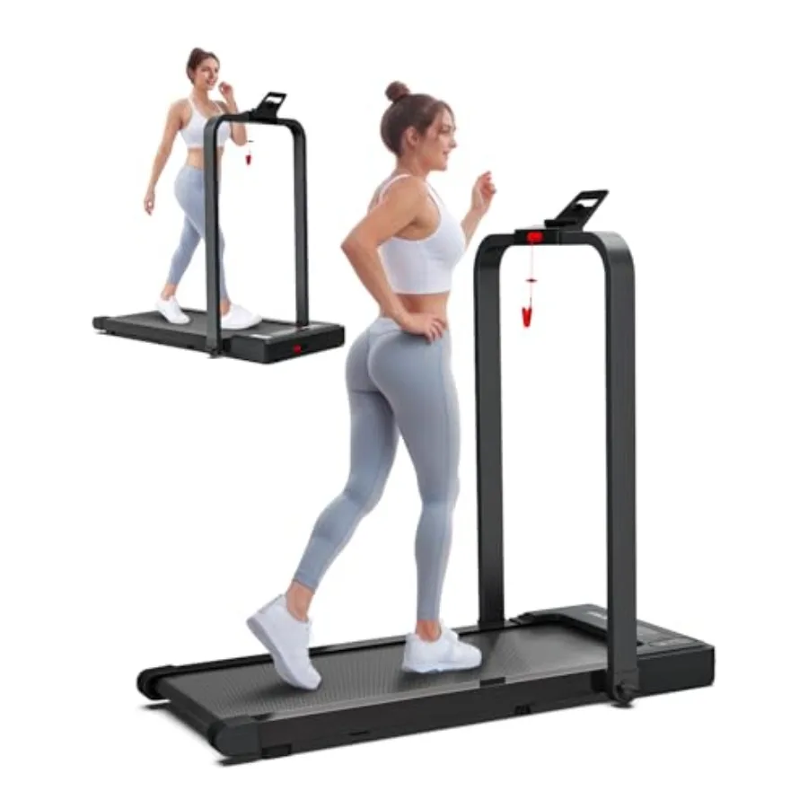 

2in1 Foldable Walking Pad Treadmill for Home and Office Use Under Desk Treadmill with Remote Control Handle Bar and LED Display
