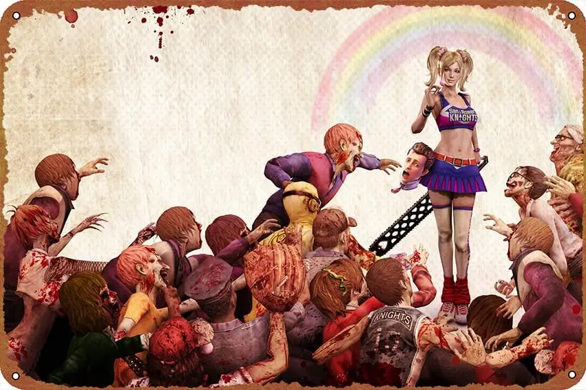 Video Game Lollipop Chainsaw Metal aluminum poster retro home decoration bar office coffee shop kitchen bedroom restaurant garag