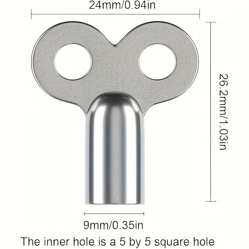 Комплект из 2 ключей для радиатора из цинкового сплава со стандартными резьбами ЕС, для прокачки воздуха от радиаторов и систем отопления